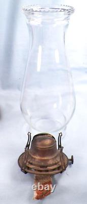 Kerosene Oil Lamp Composite Daisy & Button Red Glass Cast Iron Antique A Beauty