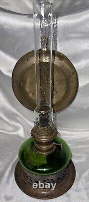 Kosmos Brenner Green Oil Lamp Hang Or Table Reflect Railroad Ship Round Wick OLD