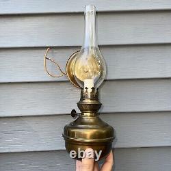 Kosmos Brenner Vintage Converted to Electric Brass Wall Hanging Oil Lamp/Sconce