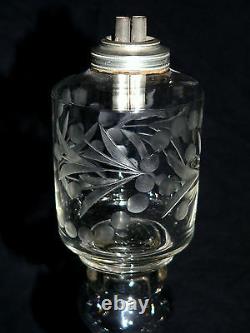 LAMP, whale oil, Thomas Cains, S Boston, MA, eapg, cut glass font, 11t, c1840