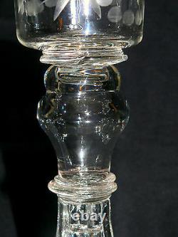 LAMP, whale oil, Thomas Cains, S Boston, MA, eapg, cut glass font, 11t, c1840