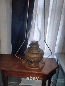 LARGE The New Rochester Antique 1890s Hanging Oil Lamp