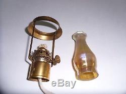LCT TIFFANY FAVRILE original Twilight oil lamp withshade marked LCT