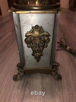 LIBERTY Antique Brass Symbols Oil Kerosene Lamp Light Font, Electrified