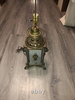 LIBERTY Antique Brass Symbols Oil Kerosene Lamp Light Font, Electrified