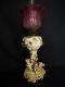 LOVELY MOORE Bros ENGLISH PORCELAIN ORCHIDS OIL LAMP CIRCA 1870-80 No2