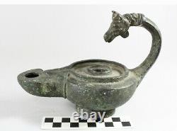 Large 1st / 2nd Century AD Roman Bronze Horse Head Oil Lamp