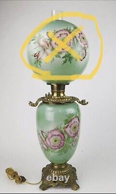 Large Antique 1890's Victorian Hand Painted Kerosene Oil Lamp GWTW BOTTOM ONLY