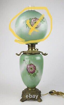 Large Antique 1890's Victorian Hand Painted Kerosene Oil Lamp GWTW BOTTOM ONLY