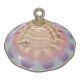 Large Antique Gas Or Oil Lamp Smoke Bell 4 1/2 x 9 7/8 Pink & Clear Glass Part
