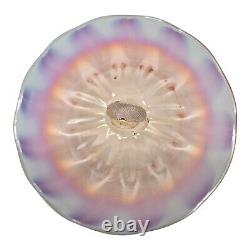 Large Antique Gas Or Oil Lamp Smoke Bell 4 1/2 x 9 7/8 Pink & Clear Glass Part