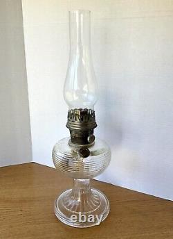 Large Antique Oil Lamp, Glass