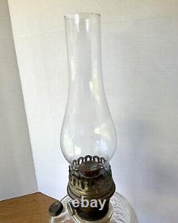 Large Antique Oil Lamp, Glass