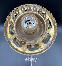 Large Corinthian Column Oil Lamp Brass Converted To Electric
