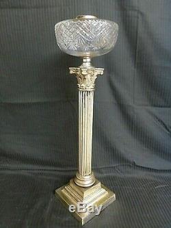 Large Messengers Cut Glass Corinthian Oil Lamp Base