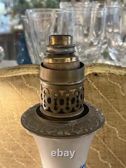 Large Oil Lamp Mounted As Napoleon III Lamp / 19th Century Antique Porcelain
