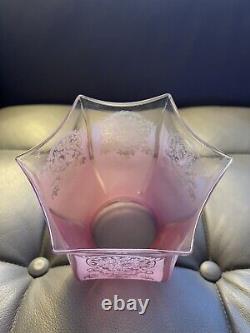 Large Victorian Acid Etched Oil Lamp Shade