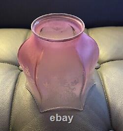 Large Victorian Acid Etched Oil Lamp Shade