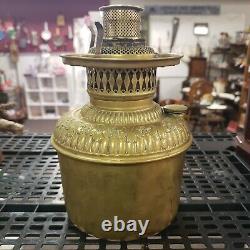 Late Victorian Era Ornate Solid Brass Oil Lamp Font