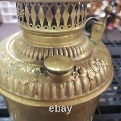 Late Victorian Era Ornate Solid Brass Oil Lamp Font