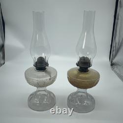 Lot (2) Antique Brass Manhattan Brass Co. No. 8 Oil Lamps