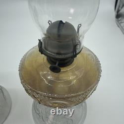 Lot (2) Antique Brass Manhattan Brass Co. No. 8 Oil Lamps