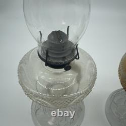 Lot (2) Antique Brass Manhattan Brass Co. No. 8 Oil Lamps