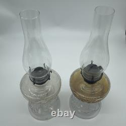 Lot (2) Antique Brass Manhattan Brass Co. No. 8 Oil Lamps