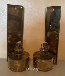 Lot, 2 Vintage/Antique Brass Lamps With Reflectors. Unused READ DESCRIPTION