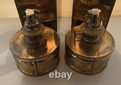 Lot, 2 Vintage/Antique Brass Lamps With Reflectors. Unused READ DESCRIPTION