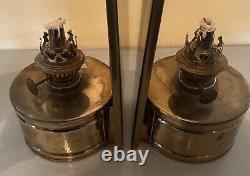 Lot, 2 Vintage/Antique Brass Lamps With Reflectors. Unused READ DESCRIPTION