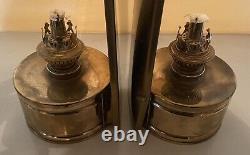 Lot, 2 Vintage/Antique Brass Lamps With Reflectors. Unused READ DESCRIPTION