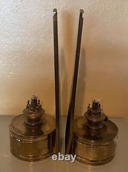 Lot, 2 Vintage/Antique Brass Lamps With Reflectors. Unused READ DESCRIPTION