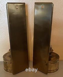 Lot, 2 Vintage/Antique Brass Lamps With Reflectors. Unused READ DESCRIPTION