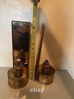 Lot, 2 Vintage/Antique Brass Lamps With Reflectors. Unused READ DESCRIPTION