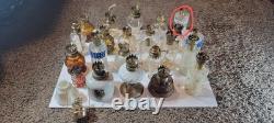 Lot Of 23 Vintage Ceramic Glass Porcelain Oil Lamps Miniature Hurricane Wick