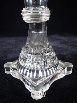 Lot of 3 Antique Flint Glass Whale Oil Lamps