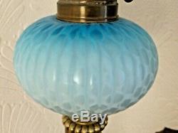 Magnificent English (webb) Antique Airtrap Glass Oil Lamp