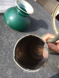 Manhattan Brass Antique Student Lamp Oil Complete and Orginal w Macbeth Pearl