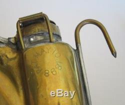 Miners oil wick lamp Long patent in brass scarce mining