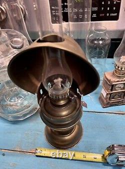 Mini Brass Oil Lamp With Brass Shade And Fancy chimney