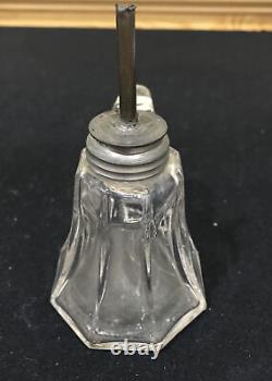 Miniature Boston Sandwich Whale Oil Finger Lamp Eight Panel Pattern Applied