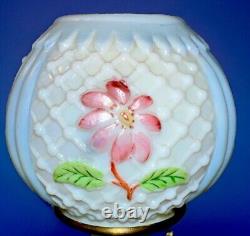 Miniature GWTW Oil Kerosene Lamp Smith 1 #232 Flowers and Lattice Blue and Pink
