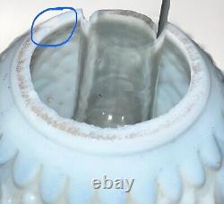 Miniature GWTW Oil Kerosene Lamp Smith 1 #232 Flowers and Lattice Blue and Pink