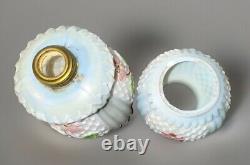 Miniature GWTW Oil Kerosene Lamp Smith 1 #232 Flowers and Lattice Blue and Pink