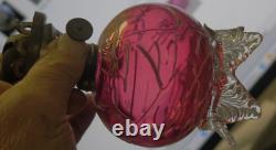 Mint Antique footed Peloton Miniature Kerosene Oil Lamp Art Glass Oil Lamp Base