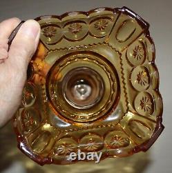 Moon & Stars Amber Oil Lamp 12-1/3 To top Of Collar For #2 Burner