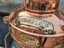 Nautical Antique Copper Brass Anchor Oil Lamp Maritime Ship Lantern Boat Light
