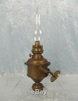 Nautical Brass Gimballed Wall Oil Lamp
