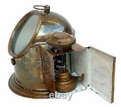 Nautical Brass Oil Lamp Binnacle Gimballed Compass Maritime Ship Lantern Boat